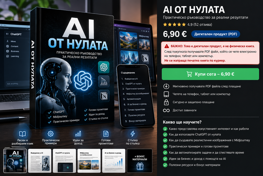 AI ОТ НУЛАТА — Практичен наръчник за начинаещи